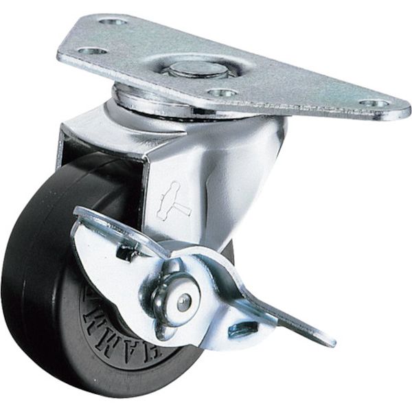 215ER50  プレート式コーナーキャスター 旋回式ゴム車輪 50mm ストッパー付