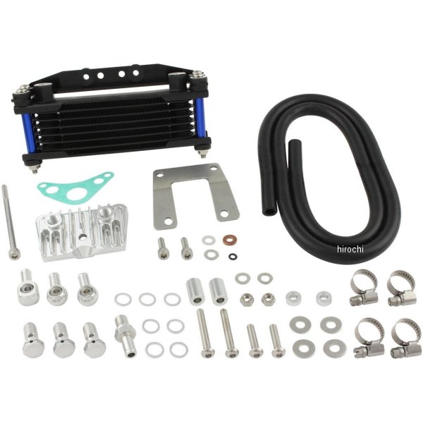 オイルクーラーKIT ヘッドボトムマウント 取り出し付き スーパーカブ50/70/90、リトルカブ ブルーパイプ