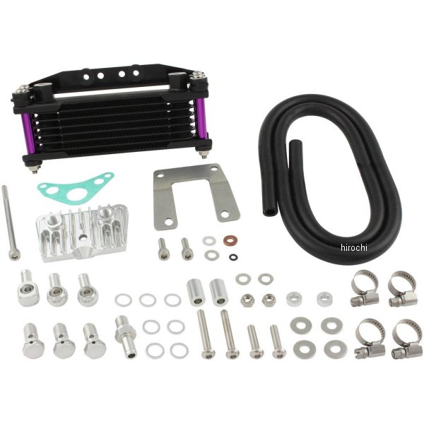 オイルクーラーKIT ヘッドボトムマウント 取り出し付き スーパーカブ50/70/90、リトルカブ ブルーベリーパイプ