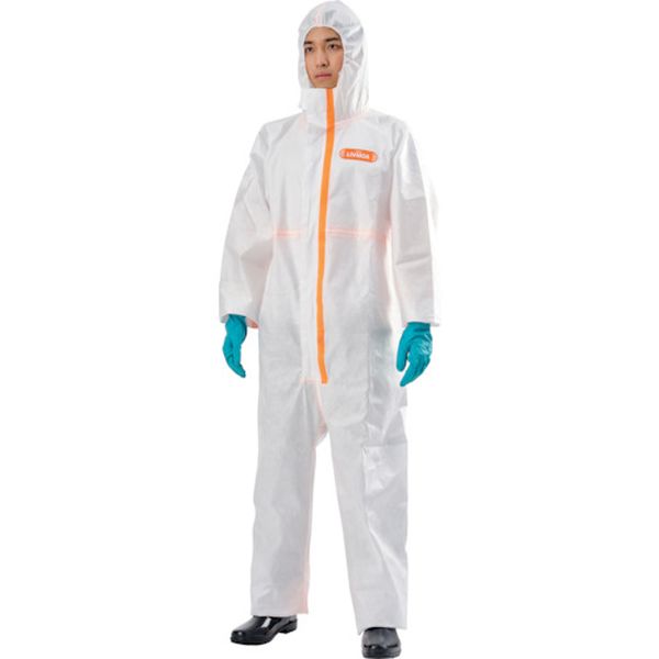 22004504XXL 東レLIVMOA4500AS化学防護服耐水圧タイプ(帯電防止加工、目止めテープ付き)