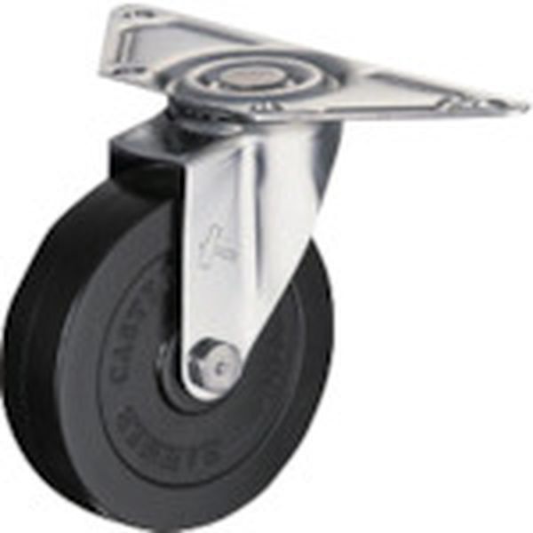 220ER100  プレート式コーナーキャスター 旋回式ゴム車輪 100mm