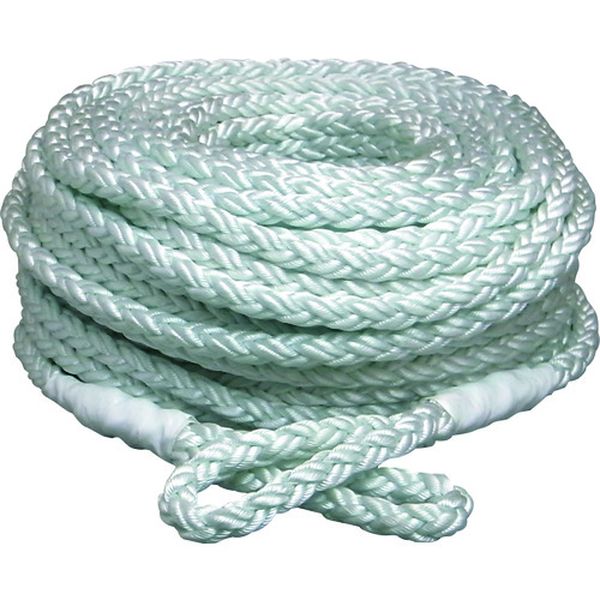 まつうら工業 電動ウインチ用ナイロンクロスロープ(8打ち)10mmΦ×100m 両端アイ加工