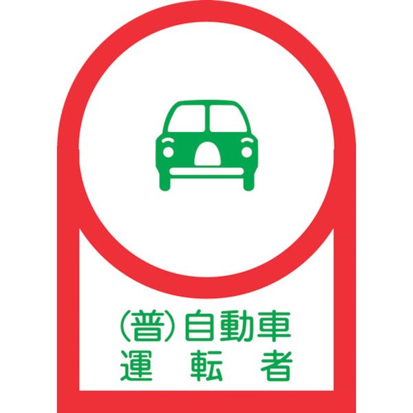 ヘルメット用ステッカー (普)自動車運転者 35×25mm 10枚組