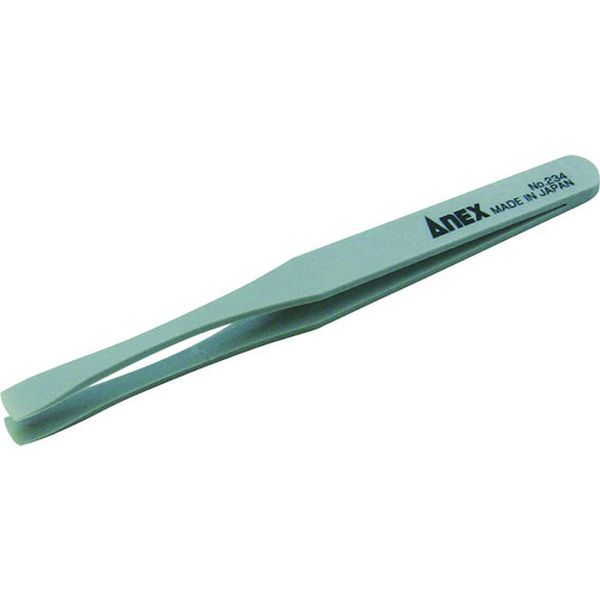 493-6027  プラスチックピンセット 先丸平型