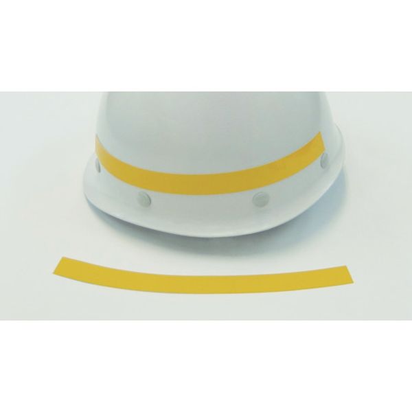ヘルメット用弓形ラインテープ(反射) 黄 20幅×260mm 10本組