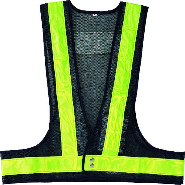 LED安全ベスト 紺メッシュ地/黄LED/蛍光黄反射 LEDベスト-KY-Y フリーサイズ