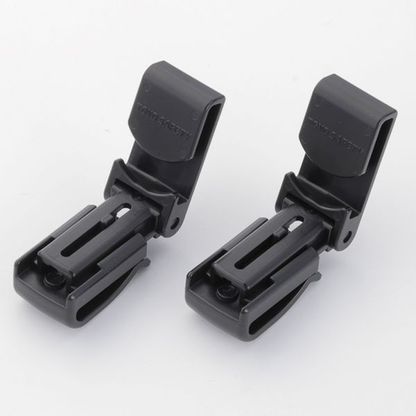 ヘルメット用クリップ ブラック 2個組 バンド対応幅約25mm