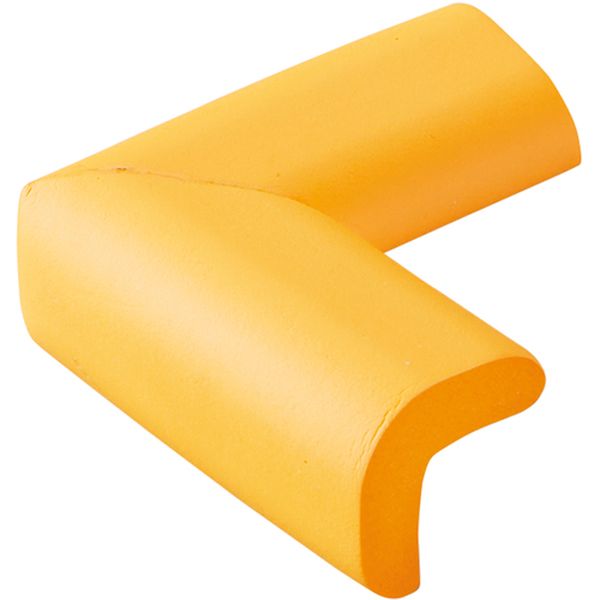 663-7384 コーナー用ガードクッション V型タイプ イエロー 70×70×34mm 裏テープ付