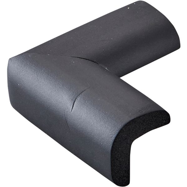662-1598 コーナー用ガードクッション V型タイプ ブラック 70×70×34mm 裏テープ付