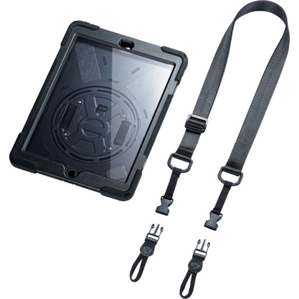 PDAIPAD1620BK  iPad 10.2インチ 前面保護フィルター付耐衝撃ケース