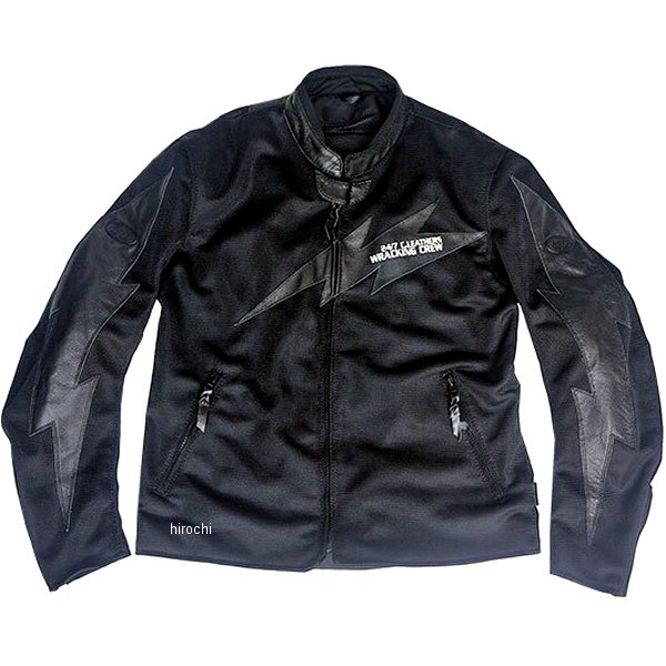 トゥエンティ・フォー・セブン カスタムレザース 24/7 Custom Leathers メッシュジャケット 黒/黒