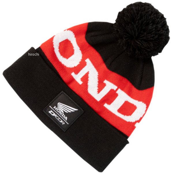 ホンダ ストライプビーニー 黒/赤/白 フリー