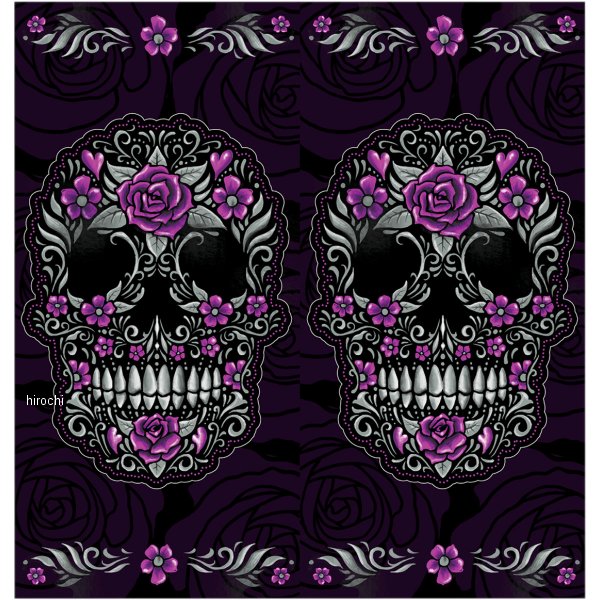 ネックスカーフ フローラル スカル