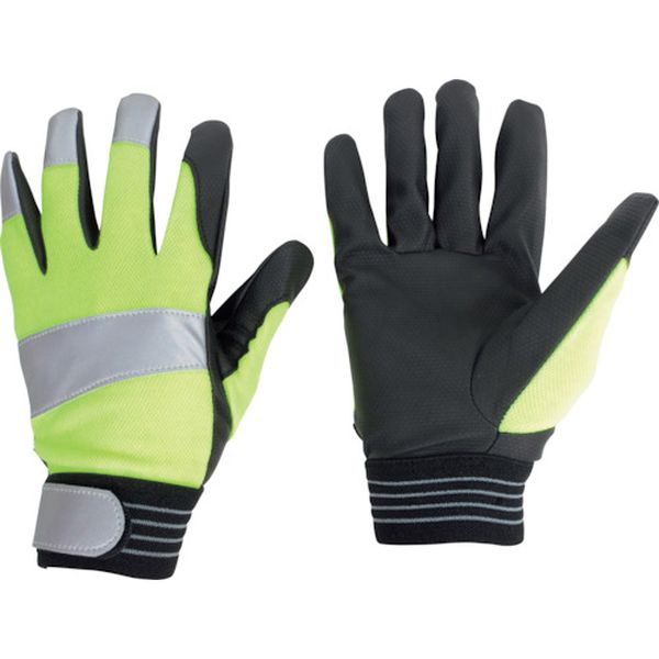 ミドリ安全 合成皮革手袋 反射材付き高視認タイプ PUウイングローブH LLサイズ 1双