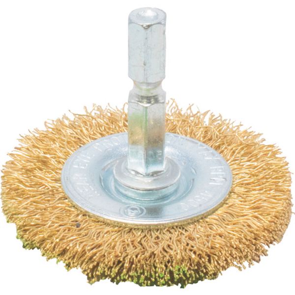253-3327 AP 1/4HEX ワイヤーブラシ 真鍮 ホイール型