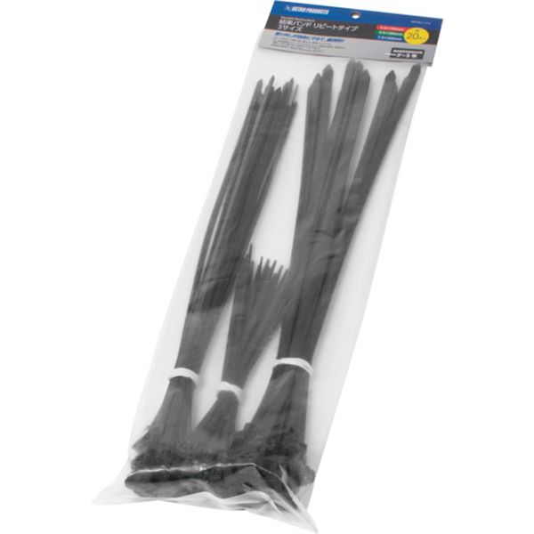253-6443 AP 結束バンド リピートタイプ 3サイズセット (60本入)