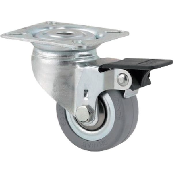 プレート式キャスター“AGILA”(タイヤ痕レスタイプ) φ50 自在式(ホイールロック付)