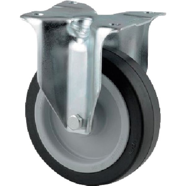 256-0581 プレート式キャスター“ALPHA”(ゴム車) φ100 固定式