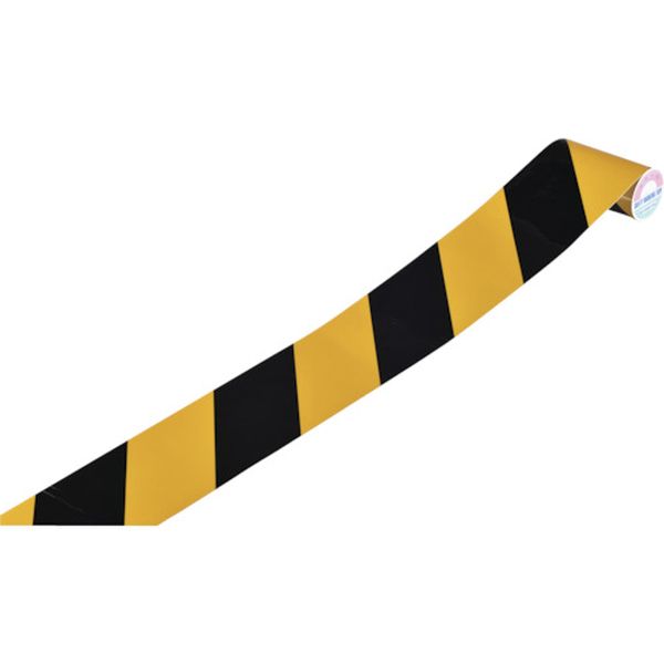 トラ柄テープ(反射タイプ) 黄/黒 TR3-C 75mm幅×1m 屋内用
