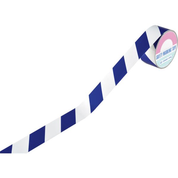 106-6220 ストライプ柄テープ(反射タイプ) 青/白 TR3-K 45mm幅×10m 屋内用
