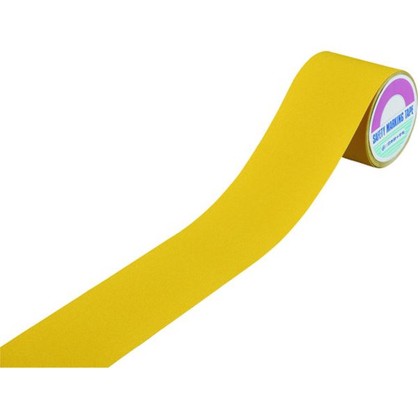 滑り止めラインテープ 黄 ASS-105Y 100mm幅×5m 塩ビ＋鉱物粒子 屋内外兼用