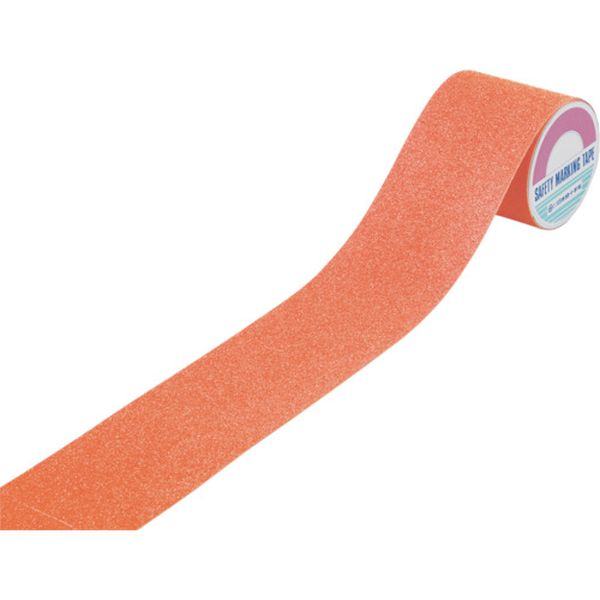 滑り止めテープ 蛍光オレンジ ASS-105FOR 100mm幅×5m 塩ビ＋鉱物 屋内外兼用