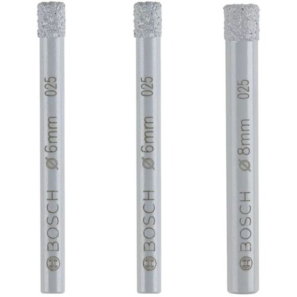 磁器タイル用ダイヤモンドドリルビット(回転専用) 3本セット