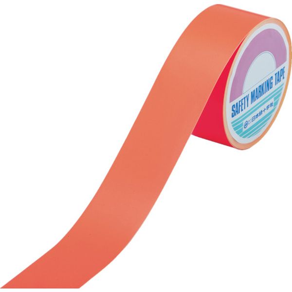 蛍光ラインテープ 赤 50mm幅×10m エンビ 屋内用