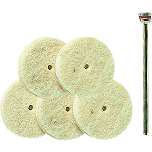 純毛バフ5枚(シャフト付き)