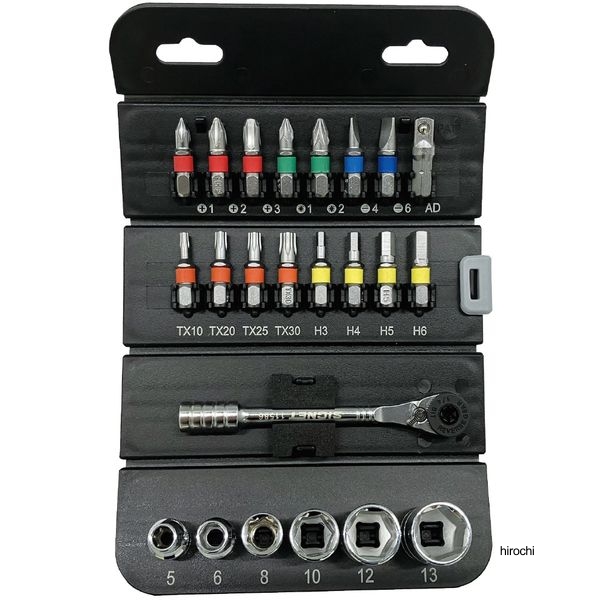 SIGNET 23点組 1/4DR ロールチョイス ラチェット、 ソケットビットセット ロールケース付