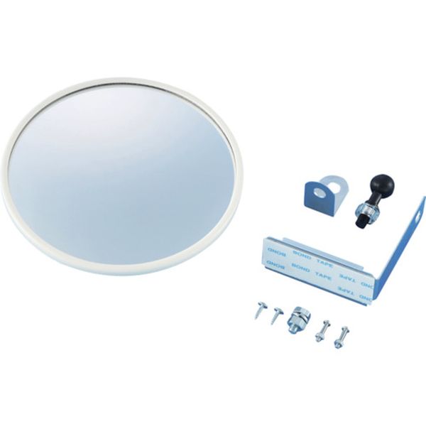 小型カーブミラー(マグネットタイプ) 白 壁丸15W 147mmΦ 取付金具付