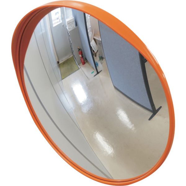 106-3210 小型カーブミラー(丸型1面鏡) 壁丸S30 300mmΦ 壁面金具付 アクリル製