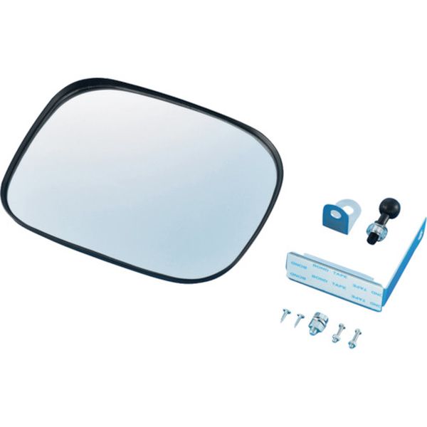 828-0459 小型カーブミラー(マグネットタイプ) 黒 壁角15BK 150×180mm 取付金具付