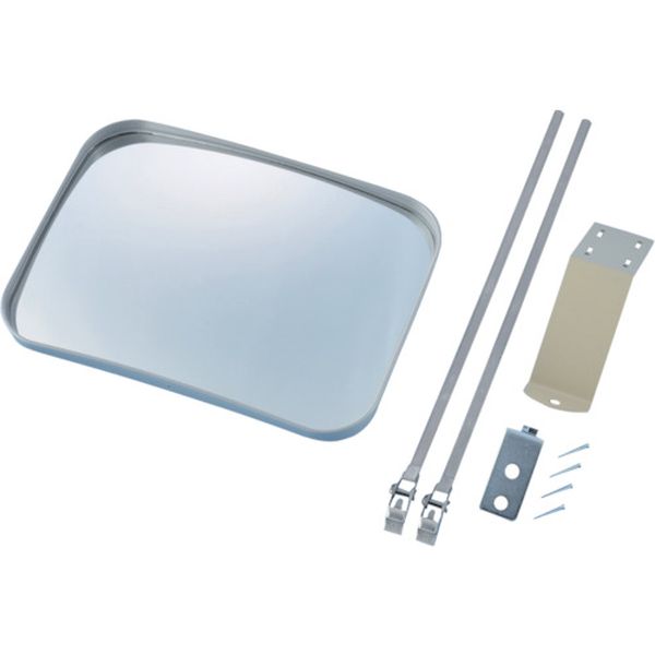 小型カーブミラー グレー 壁角35S 230×310mm 取付金具付 ガラス製