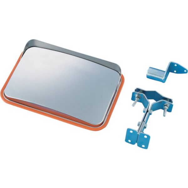 815-1734 小型カーブミラー(ステンレスタイプ) 壁角SS35 225×320mm 取付金具付