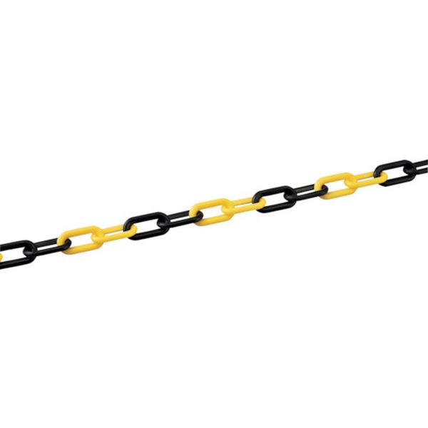 106-7790 プラスチックチェーン 黄/黒 PT-830TR 長さ30m 線径8mmΦ ポリエチレン