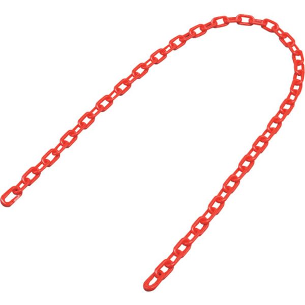 167-1746 プラスチックチェーン 赤 PT-612R 長さ1.2m 線径6mmΦ ポリエチレン