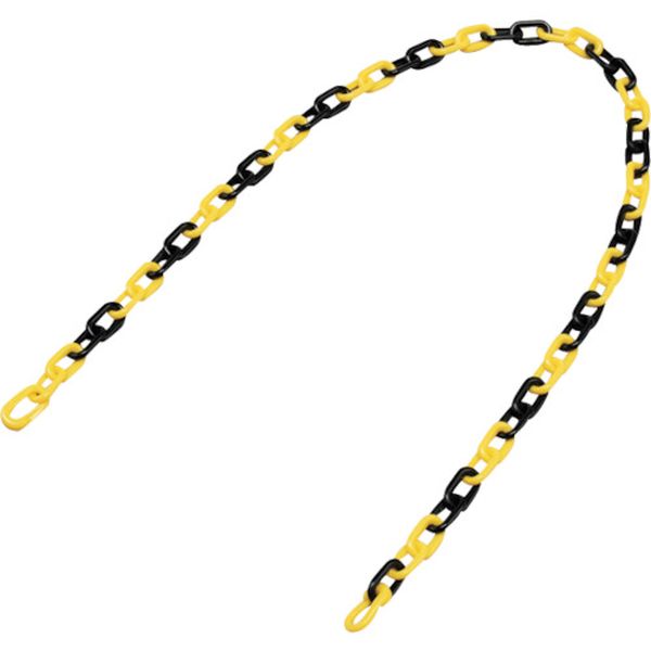 106-6271 プラスチックチェーン 黄/黒 PT-612TR 長さ1.2m 線径6mmΦ ポリエチレン