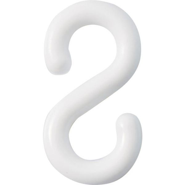 S字フック 白 PF-6W 線径6mmΦ 21×39.5mm 2個組 樹脂製