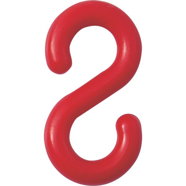 106-9384 S字フック 赤 PF-8R 線径8mmΦ 27.5×52.5mm 2個組 樹脂製