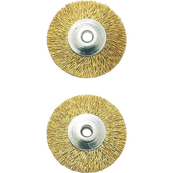 ワイヤーブラシ2枚ディスク型(真鍮)