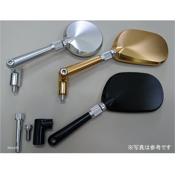 ミラー ロング 可変タイプ 角型右 ショートマウント 逆ネジ 黒