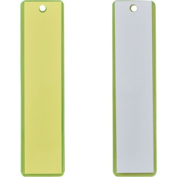 828-0435 吊り下げ名札(掛名札) 蛍光黄/クリア(白) 掛名札-120 120×30mm 台紙付