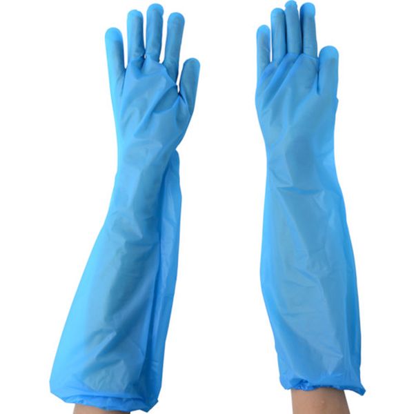 854-8993  ポリエチエンボスロング ブルー 30枚入り