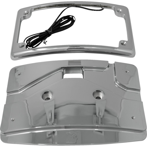 LICENSE PLATE MOUNT KIT CURVED CHROME