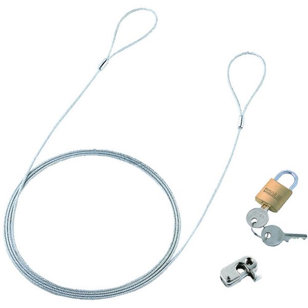 SL57 203-4201  パソコンセキュリティワイヤーロック(南京錠タイプ)