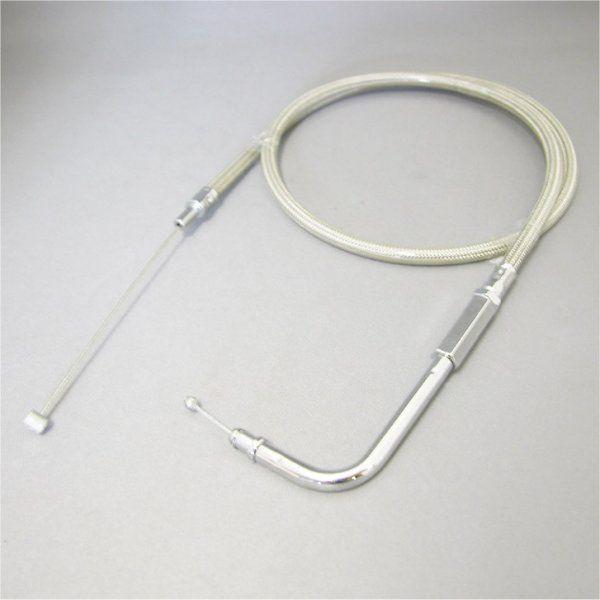スロットルケーブル(引き) 96年-17年 Big Twin ステンメッシュ 650mm