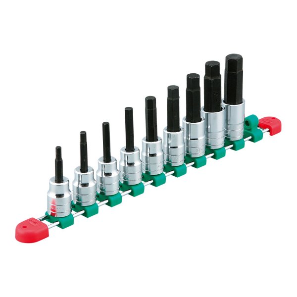 12.7sq.ヘキサゴンビットソケットセット(9コ組)インチサイズ