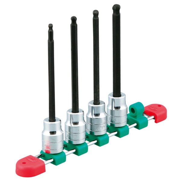 12.7sq.ロングボールポイントヘキサゴンビットソケットセット(4コ組)インチサイズ