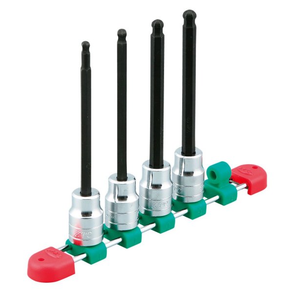 12.7sq.ロングボールポイントヘキサゴンビットソケットセット(4コ組)ミリサイズ